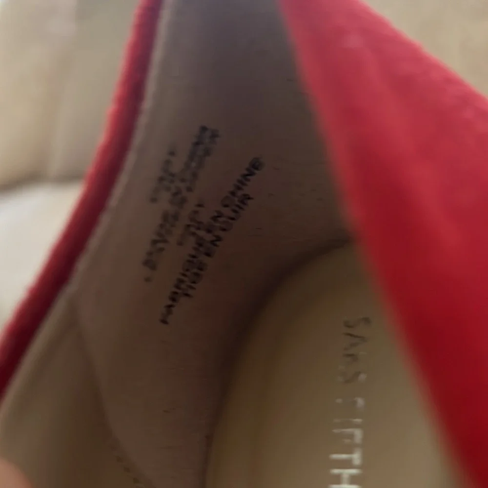 Saks Fifth Avenue Red Heels - Picture 3 of 8